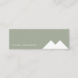 Green white minimal geometric environment eco mini business card