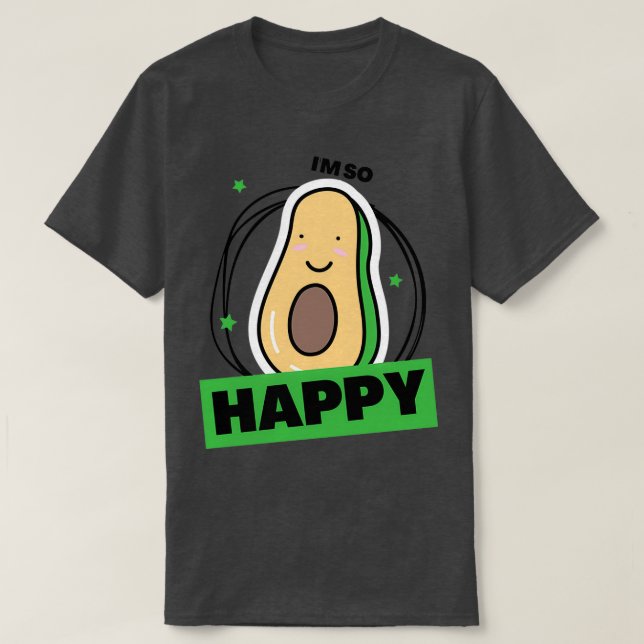 Green White Minimalist Avocado T-Shirt (Design Front)