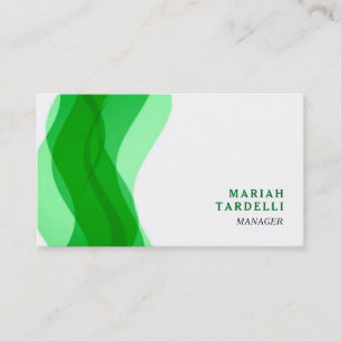Green White Minimalist Elegant Chic Plain Business Card