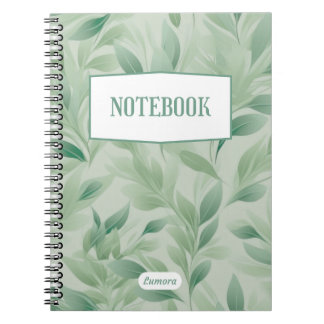 Green & White Minimalist Natural Notebook Cover