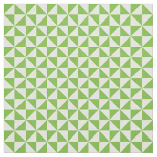 Green White Modern Triangles Pattern Fabric