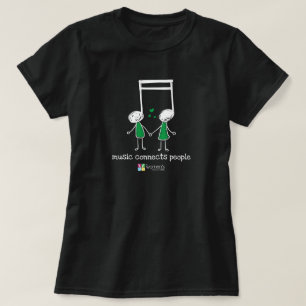 Green & White Music Connects People T-Shirt