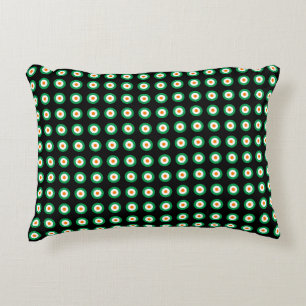 Green White Orange Polka Dot Pattern Decorative Cushion