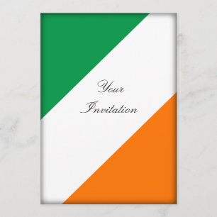 Green White Orange Stripes Invitation