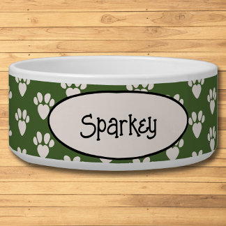 Green & White Pawprints