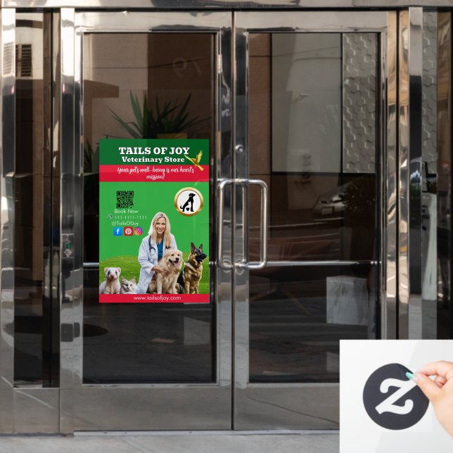  Green White Pet Store Business (Office Door)