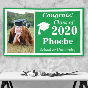 Green White Photo Class of 2020 Graduation Banner