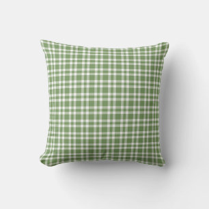 Green White Plaid Pattern Cushion