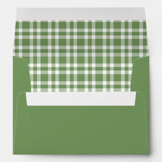 Green White Plaid Pattern Envelope