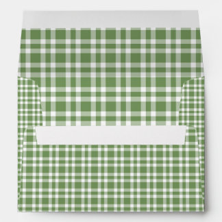 Green White Plaid Pattern Envelope