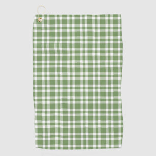 Green White Plaid Pattern Golf Towel