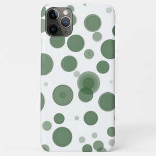 Green & White Polka Dot Bubbles Minimal iPhone 11 Pro Max Case