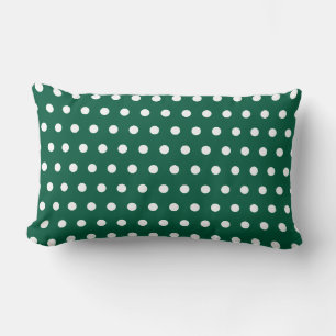 GREEN WHITE POLKA DOT CUSTOMIZED STYLISH SIMPLE LUMBAR CUSHION