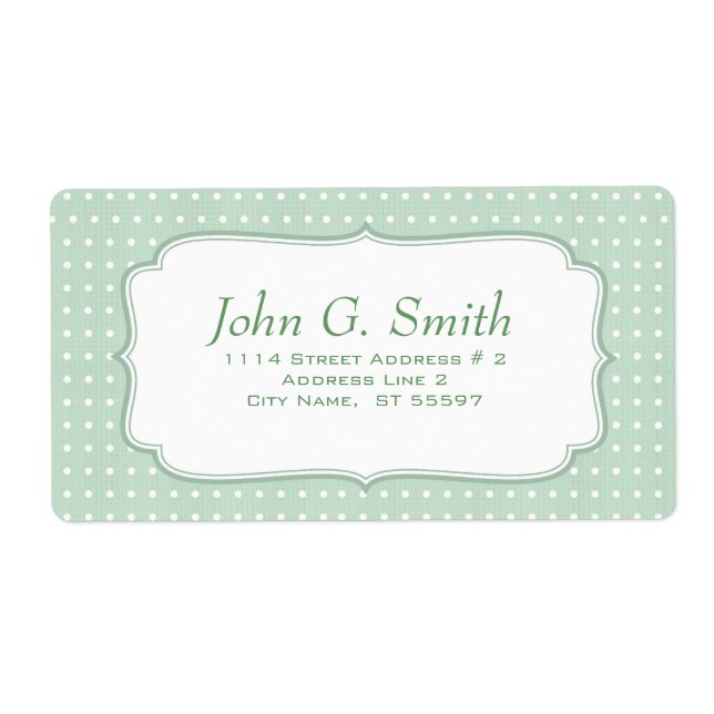 Green White Polka-Dot Pattern-Lable Template (Front)