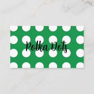 Green White Polka Dot Vintage Retro Business Card