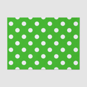 Green White Polka Dots Design Tissue Paper