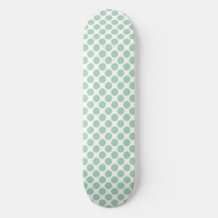 Green White Polka Dots Skateboard