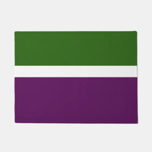Green White Purple Plain Colour Block Design Doormat