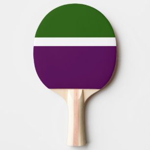 Green White Purple Plain Colour Block Design Ping Pong Paddle