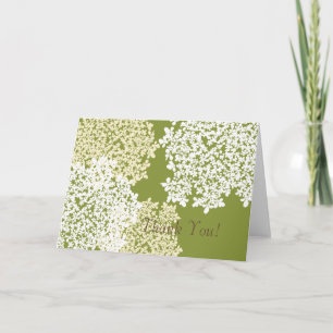 Green & White Queen Anne's Lace Thank You Card