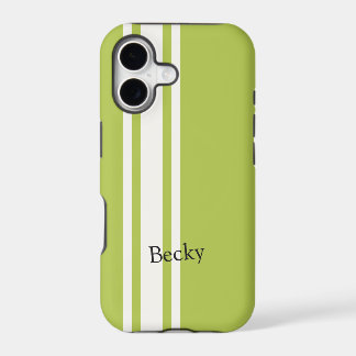 Green White Racing Stripes Serif Name