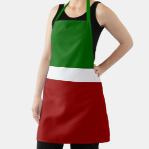 Green White Red Colour Block Style Design Apron
