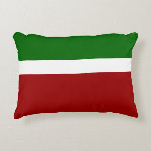 Green White Red Colour Block Style Design Decorative Cushion