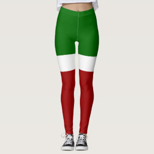 Green White Red Colour Block Style Design Leggings