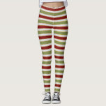 Green, White & Red Elf Christmas Leggings<br><div class="desc">Green,  White and Red Santa's Helper Elf Christmas Gold Foil Stripped Holiday Leggings are perfect to wear to a Christmas Party by themselves or under a costume. The Holiday performance exercise workout pants are also perfect for a woman for loves to run.</div>