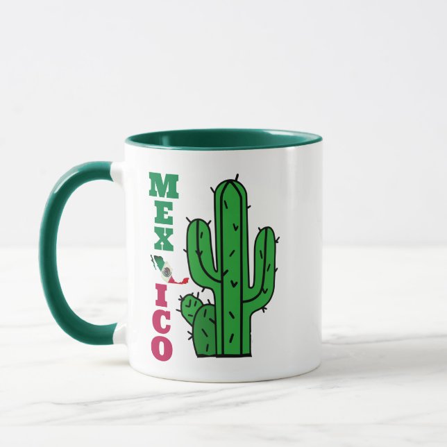Green White Red Mexico Mexican Flag Mug, Country  Mug (Left)