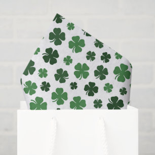 Green white Saint Patrick's Day shamrocks Tissue Paper