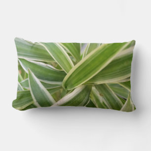 Green & White Shaded Floral Leaf Design  Lumbar Cushion