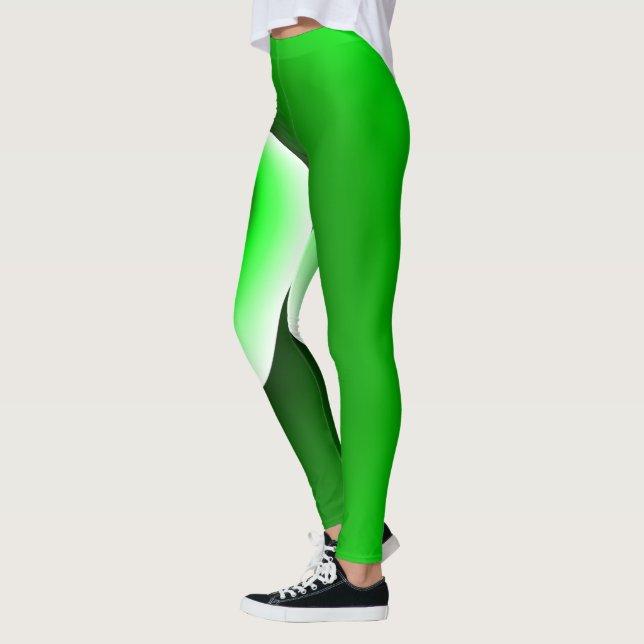 Green White Spiral Gradient Leggings (Left)