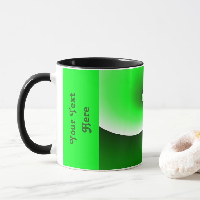 Green White Spiral Gradient Mug (With Donut)