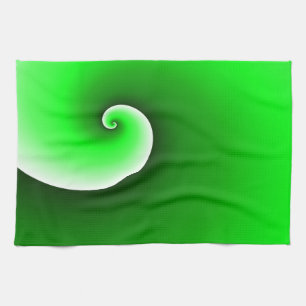 Green White Spiral Gradient Tea Towel