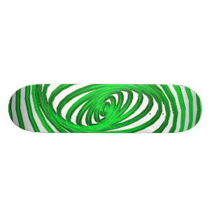 Green & White Spiral Graphics: Skateboard