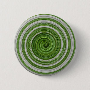 Green-white spiralpattern 6 cm round badge