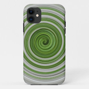 Green-white spiralpattern iPhone 11 case