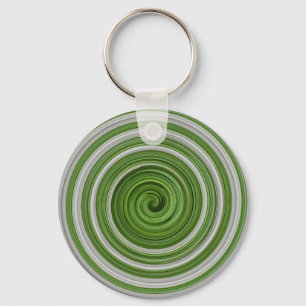 Green-white spiralpattern key ring