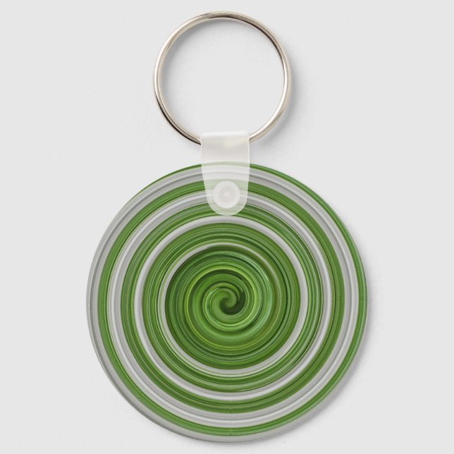Green-white spiralpattern key ring (Front)