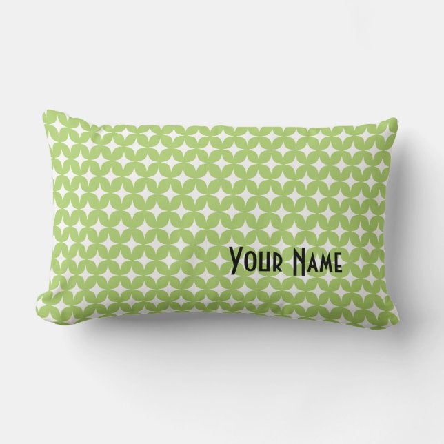Green White Star Pillow (Front)