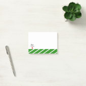 Green White Stripe Merry Christmas Post-it Notes (Office)
