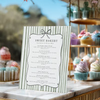 Green White Stripe Vintage Bow Price List