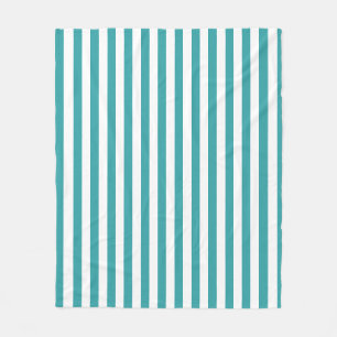 Green White Striped Decorative Trend Colours Fleece Blanket