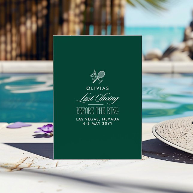 Green & White Striped Last Swing Before the Ring Invitation (Creator Uploaded)