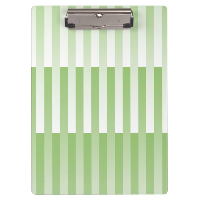 Green White Striped Pattern Clipboard (Front)