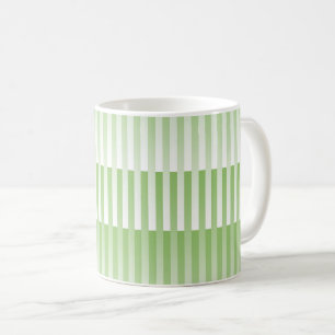 Green White Striped Pattern Coffee Mug