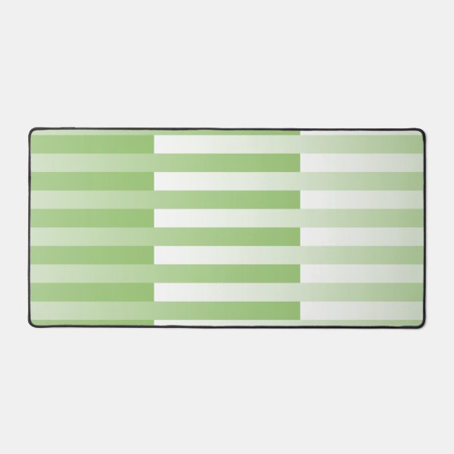 Green White Striped Pattern  Desk Mat (Front)