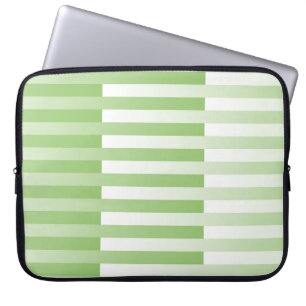 Green White Striped Pattern Laptop Sleeve