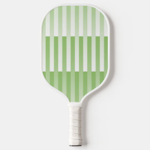 Green White Striped Pattern Pickleball Paddle